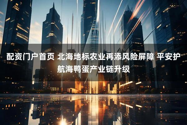 配资门户首页 北海地标农业再添风险屏障 平安护航海鸭蛋产业链升级