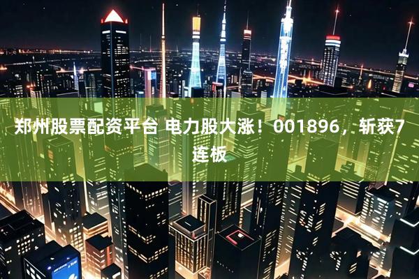 郑州股票配资平台 电力股大涨！001896，斩获7连板